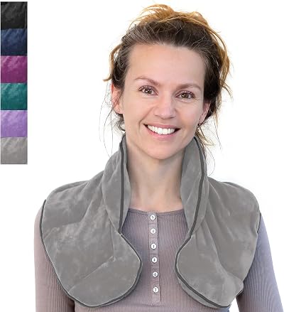 Qomfor Microwavable 1.5kg Weighted Neck Wrap Lavender Scent Grey