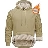 MAGCOMSEN Men's Sherpa Hoodie Heavyweight Fleece Lined Thick Winter Thermal Athletic Sweatshirt with Kangaroo Pocket