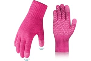 MAGISDU Kids Gloves Winter Alpaca Wool Warm Knit Gloves Touchscreen Stretchy Thermal for Boys Girls Children Toddler Youth