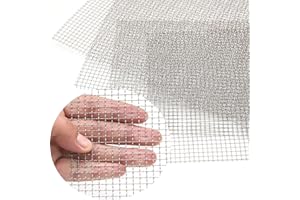 AWIORETON Wire Mesh 5 Mesh, 4Pack 304 Stainless Steel Woven Wire Mesh Screen, 8x12 Inch Sturdy Metal Mesh Sheets to Prevent Mice, Rodents, Spiders, Squirrels