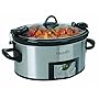 Crock-Pot SCCPVL610-S 6-Quart Programmable Cook and Carry Oval Slow Cooker, Digital Timer, Stainless Steel