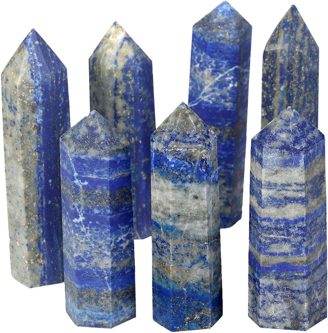 mookaitedecor Healing Crystals Point Wand Tumbled Faceted Prism Reiki Stone Meditation Decor,Natural Lapis Lazuli - Image 5
