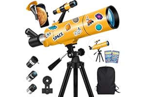 MEEZAA Telescope for Adults Astronomy Professional, 80mm Aperture 500mm Portable Refractor Telescope for Beginners, Travel As