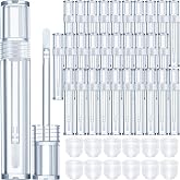 Patelai 30 Pcs Empty Lip Gloss Tubes 5 ml Transparent Lip Gloss Containers | Clear Refillable Lipstick Container, Lip Balm Bottles, Eyelash Growth Liquid Tube Cosmetic Container, with Rubber Stoppers