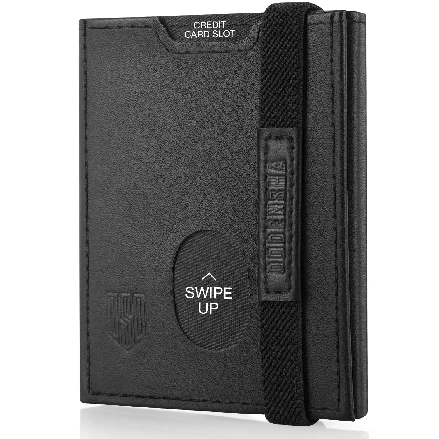 Slim Wallet, Genuine Leather Minimalist Wallet for Mens, RFID Blocking Tri-Fold Slim Credit Card Wallet with 10 Cards, 2 Banknote Compartments, ID Window, Coin Pocket Men Wallets with Gift Box