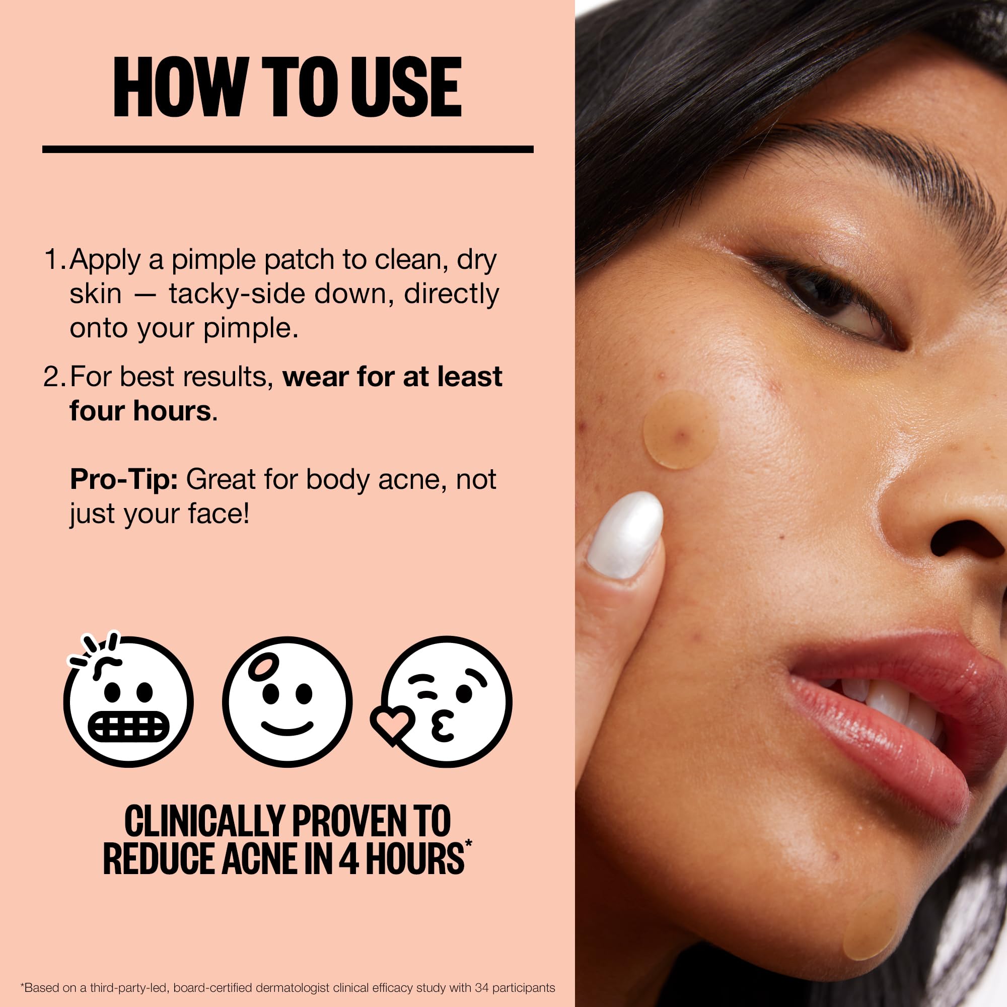 PEACE OUT Skincare Acne Dots, Hydrocolloid Pimple Patches Help Clear Blemishes Overnight, Award Winning Fast Acting Anti-Acne Solution (20 dots)