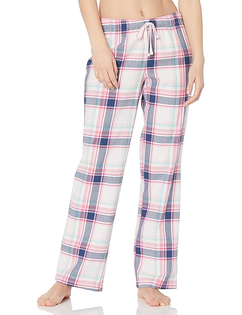 Amazon Essentials Women's Flannel Pajama Sleep Pant, Pink White Large Plaid, XX-Large