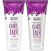 Not Your Mother's Curl Talk Frizz Control Sculpting Gel &amp; Defining Cream | 2 Pack - 6 fl oz Each - Tames Hair Frizz, Maximizes Definition, &amp; Adds Shine for All Curly Hair Types - Citrus Jasmine Scent
