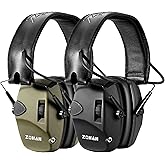 ZOHAN EM054 Electronic Shooting Ear Protection with 4X Sound Amplification 2 Pack,Slim Active Noise Reduction Earmuffs for Gun Range