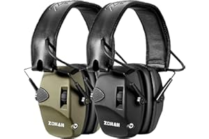 ZOHAN EM054 Electronic Shooting Ear Protection with 4X Sound Amplification 2 Pack,Slim Active Noise Reduction Earmuffs for Gun Range