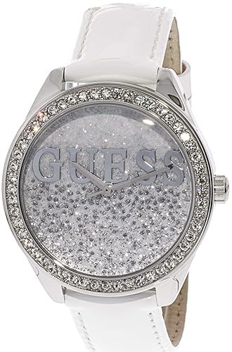 Guess Unisex Erwachsene Datum klassisch Quarz Uhr mit Leder Armband W0823L1