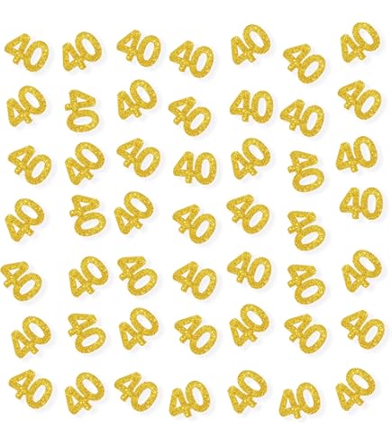 TFYU - Decoraciones De Mesa Para Fiesta De Cumpleaños, Diseño De Estrellas Centelleantes, Lentejuelas Metálicas (oro Rosa) (40 Años) - 700 Piezas
