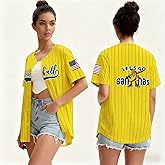 Baseball Shirt Jersey Women Game Day Baseball Fan Shirt Mom Tee Button up Short Sleeve Tops
