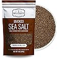 Fine Grain Cold Smoked Sea Salt Over Alderwood, Unrefined Fine Smoky Flavored Kosher Salt for Grilling & Cooking, 5 oz Bag