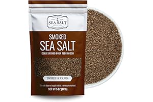 Smoked Sea Salt, Fine Grain Cold Smoked Salt Over Alderwood, Unrefined Kosher Salt, Fine Smoky Flavored Salt for Grilling & Cooking, 5 oz Bag, Sea Salt Superstore
