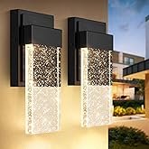 BesLowe Outdoor Wall Light Fixtures with Crystal Bubble Glass, Waterproof Exterior Sconces LED Wall Lanterns, Porch Lights Wa