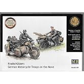Master Box German Motorcycle Troops on the Move (4) Figure Model Building Kits (1:35 Scale)