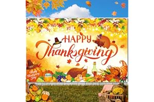 IPARTYCOOL Premium Thanksgiving Backdrop Banner, Large 72x44in, Ideal Thanksgiving Decorations, Classic Design, HQ Fabric, HD Printing, Perfect for Friendsgiving Party Decorations