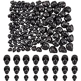 arricraft 116 Pcs 3 Sizes Black Skull Beads, Synthetic Turquoise Skull Head Beads Skull Shape Stone Loose Beads for Jewelry Making