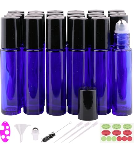 Vivaplex Kobaltblaue Glasfläschchen 10 Ml – 24 Stück Mit Deckel