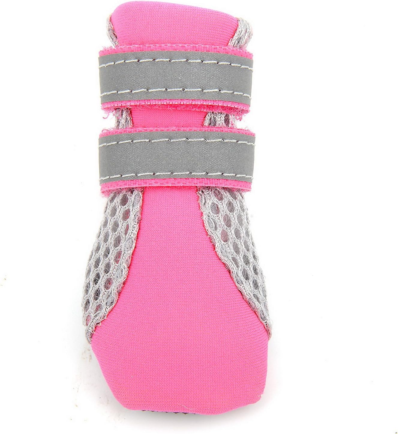 Zunea Paw Protector Dog Boots Summer Non-slip Small Dog Booties Reflective Breathable Soft Mesh Puppy Dog Shoes Heat Resistant for Hot Weather Hot Pavement Pink mini S - Image 3