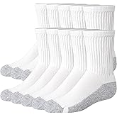 Hanes boys Uniform Crew Socks, Moisture-wicking Socks, Cushioned Foot Bottoms, 10-pairs