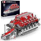 Mould King 10169 V12 Engine Model kit That Runs - Build Your Own STEM V8 Model Engine for Adults, 12-Cylinder Car Engine, Shi