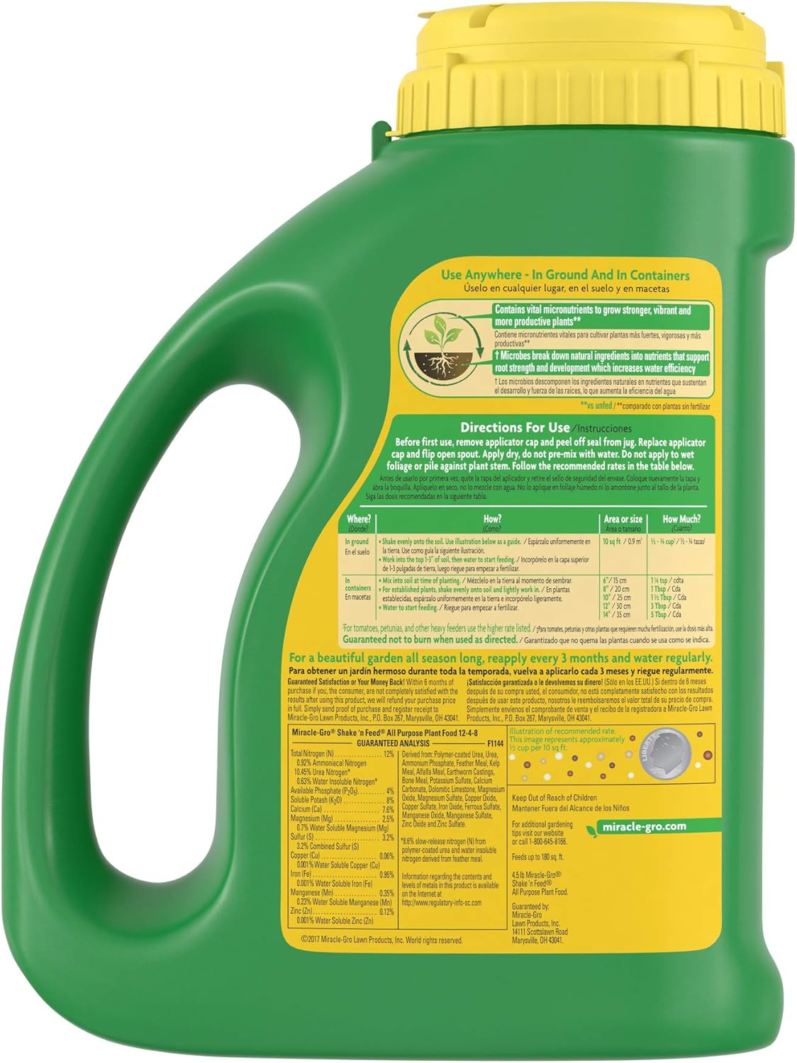 Miracle-Gro Shake 'N Feed All Purpose Plant Food, 4.5 lb. : Garden & Outdoor