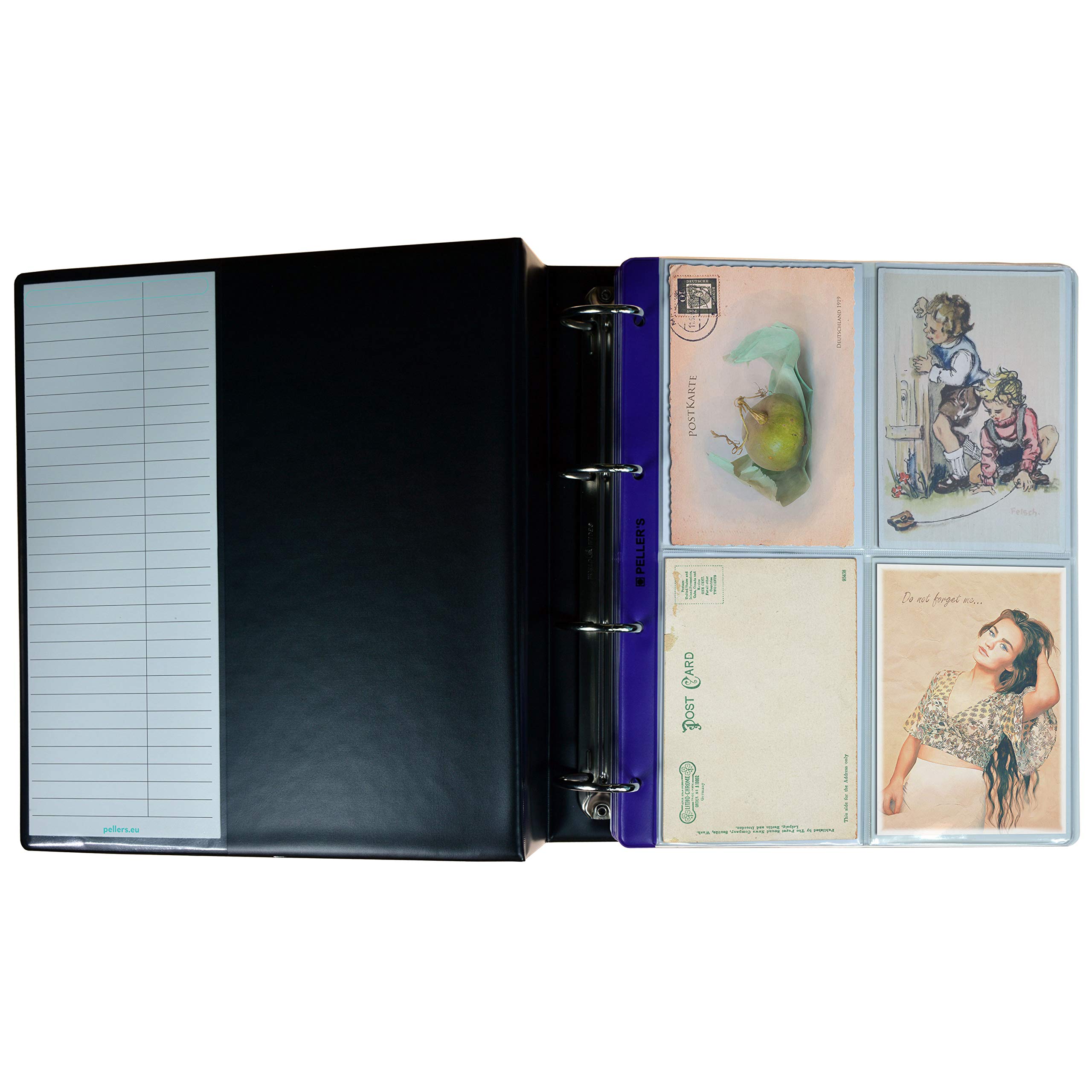 Collection Album XL with 40 Pockets for Postcards, Photographs, Badges. 10 Sheets & Dividers