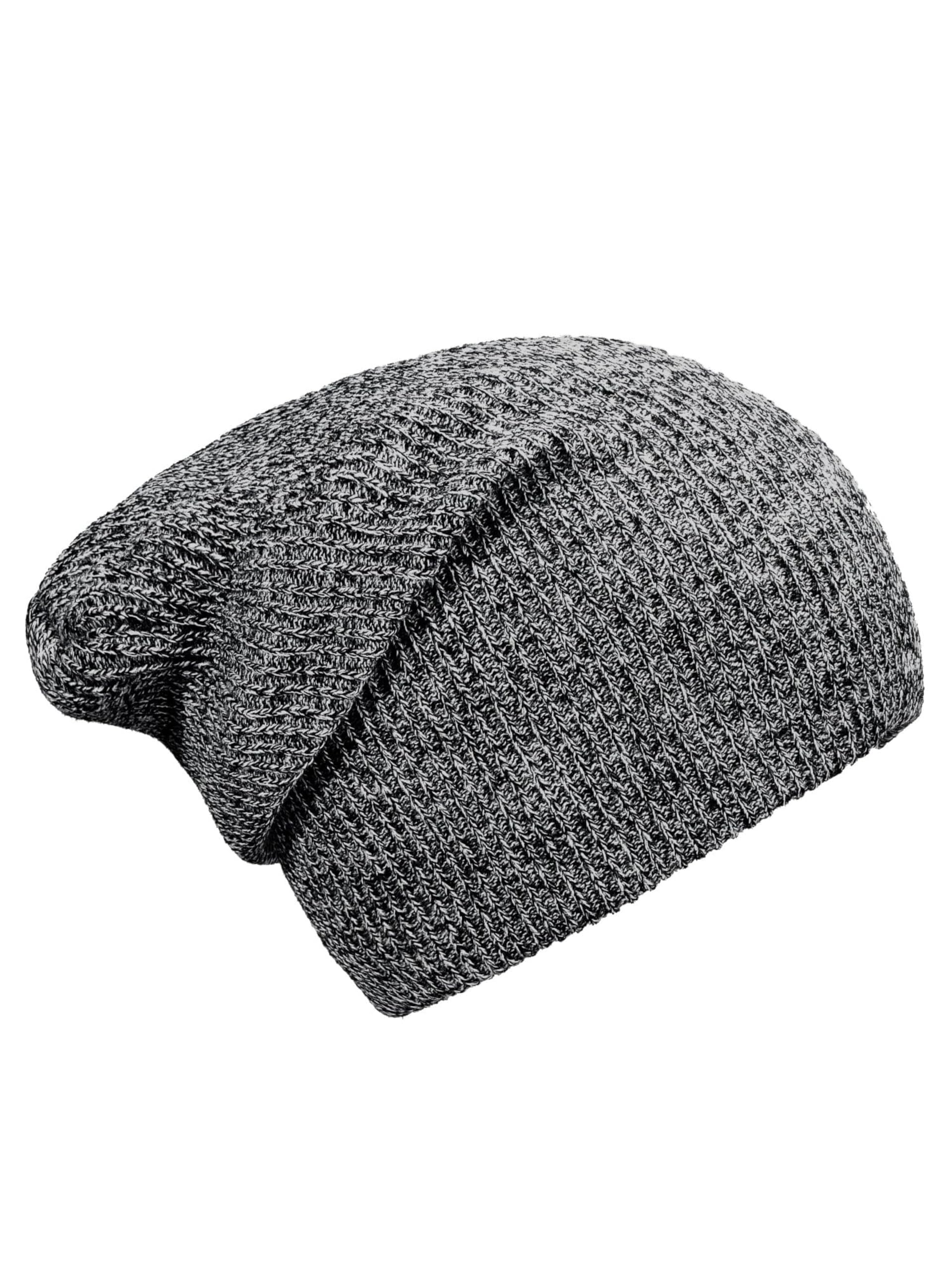 DonDon winter hat for Women and Men Slouch beanie warm classical design White - Black