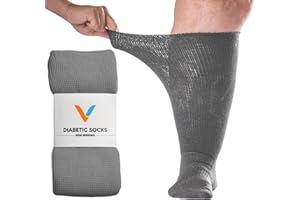 Viasox EasyStretch Diabetic Socks for Men & Women, Non Binding Top, Seamless Toe, Loose Fit