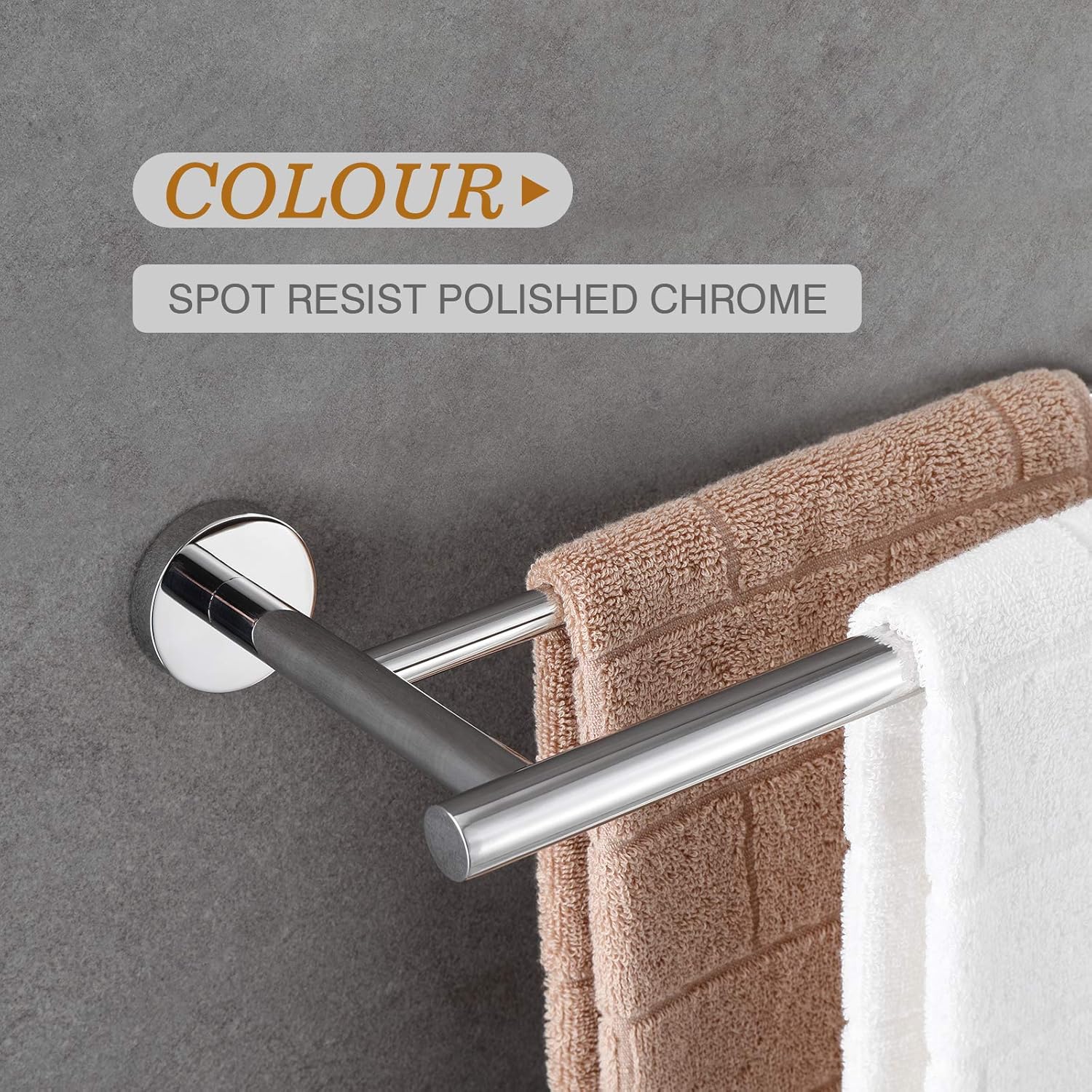 USHOWER 24-Inch Double Bath Towel Bar, Durable SUS304 Stainless Steel, Polished Chrome, Modern Style: Kitchen & Dining