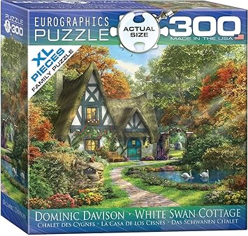 EuroGraphics White Swan Cottage by Dominic Davison Puzzle (300 Piece), Small