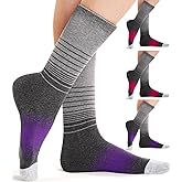 FITRELL 4 Pack Women's Merino Wool Hiking Socks Wicking Cushioned Warm Thermal Walking Boot Crew Socks Woollen Socks