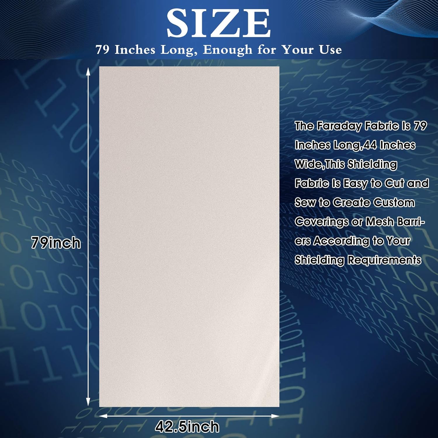 EMF Shielding Fabric EMF Faraday Fabric Nickel Copper Protection Fabric Faraday Tape for Anti Radiation, Anti Static, Anti Theft Swipe Card, EMI Isolation, Signal Blocking, 79 x 42.5 Inch: Industrial & Scientific