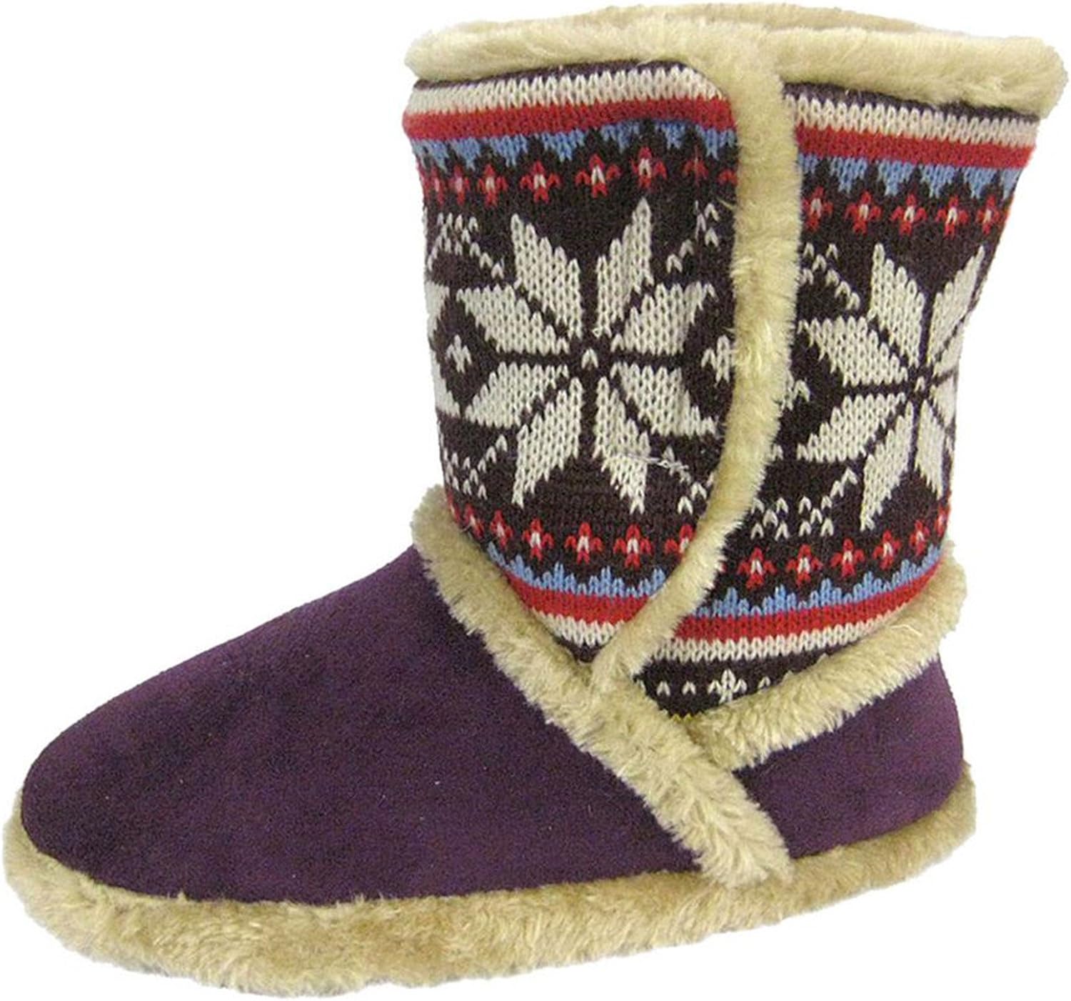 Coolers Womens Short Boot Slippers Nordic Aztech Fleece Lined 78