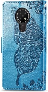 Reevermap Glitter Crystal Flip Case for 3.4 Phone - Blue Butterfly Design view 2