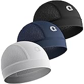 3-Pack Cooling Skull Cap Breathable Sweat-Wicking Helmet Liner for Men | Lightweight Quick Dry,Moisture-Wicking,Snug Fit,No Slipping,Under Motorcycle Outdoor Work Hard Hat Liner for Men Women