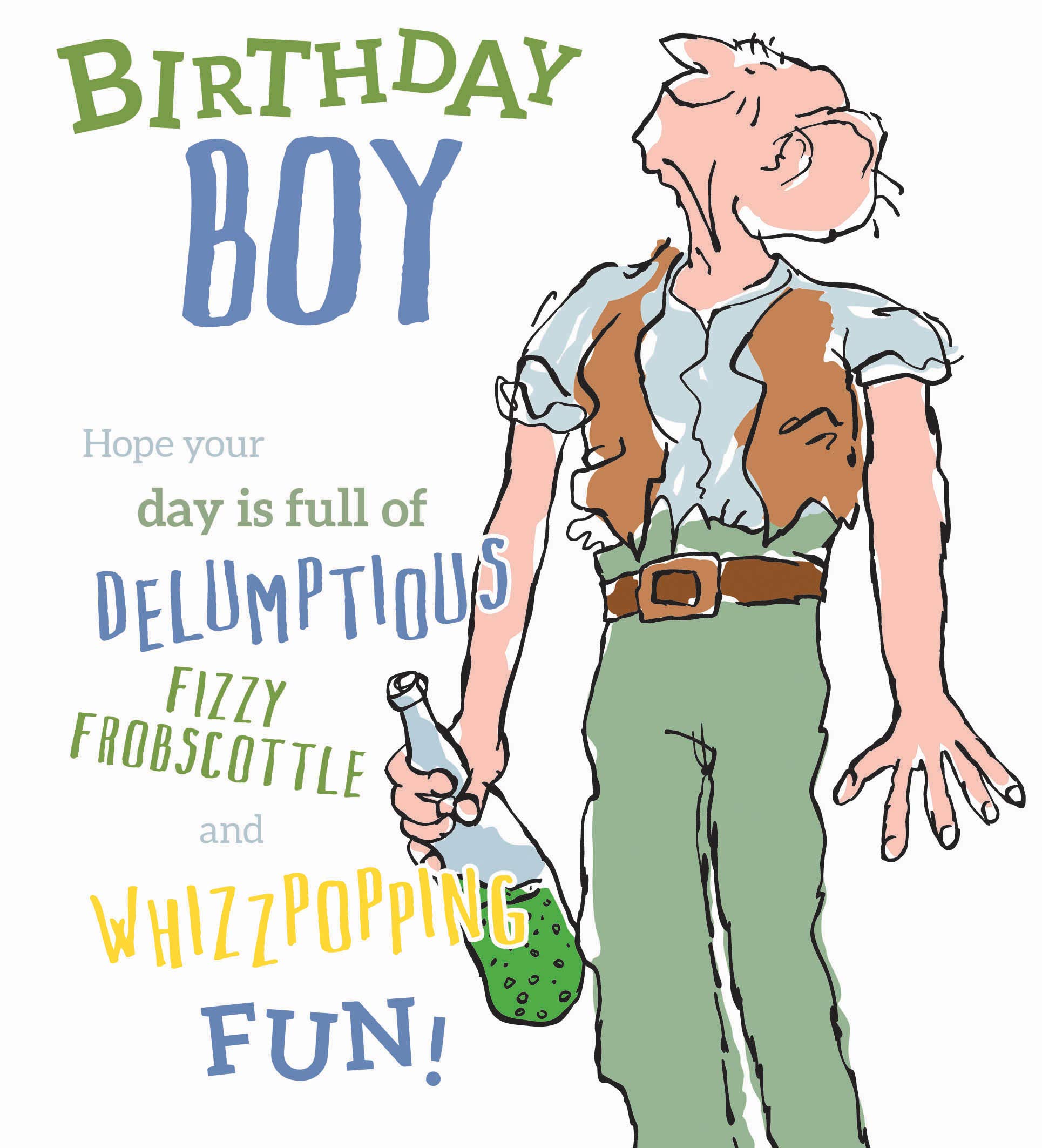 Roald Dahl BFG Birthday Card, RD001, Multi Colour, 180mm x 160mm