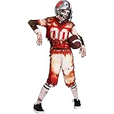 Kids Zombie Football Player Costume | Decaying Quarterback Undead Player Football Uniform Costume