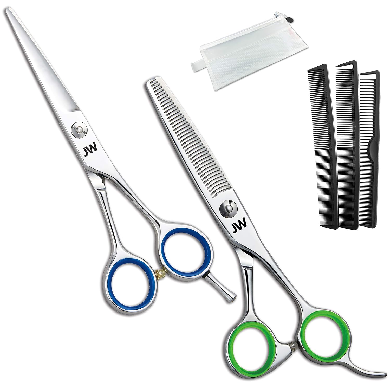 JW Professional Shears & Thinner Combo Razor Edge CRX Series - Barber & Hair Cutting Scissors/Shears Japanese Stainless Steel