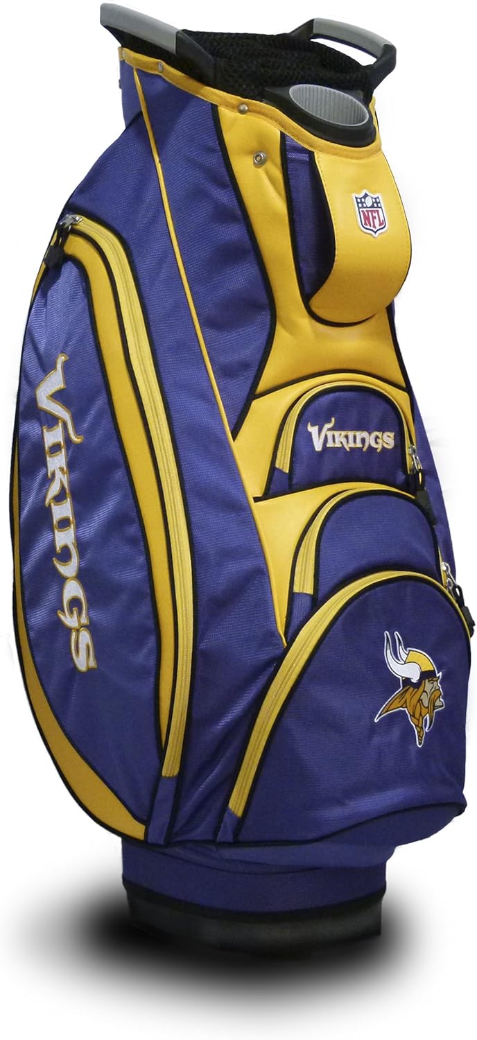 Team Golf NFL New Orleans Saints Victory Golf Cart Bag, 10-way Top with Integrated Dual Handle & External Putter Well, Cooler Pocket, Padded Strap, Umbrella Holder & Removable Rain Hood : Sports & Outdoors