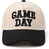 Gameday Hat Vintage Embroidered Football Season Hat Sports Fan Baseball Cap | Retro Team Color Adjustable Embroidered Hat for Game Day,Football Season Cap for Tailgate Parties and Stadium, Sport Fan Gear