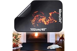 ALCKIJY Fireproof Fireplace Mat 24 × 40 Inch, Hearth Rugs for Fireplaces Fire Resistant, Protects Floors from Sparks Embers, Fireproof Mat for Fireplace, Fire Pit, Heaters
