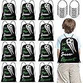 Cheelyvin.H 24 Pcs Soccer Party Favors, 12 Pcs Drawstring Backpacks & 12 Pcs Bracelets, Lightweight Draw String Bags Pack Bulk and Adjustable Braided Charm Bracelets for Boys Girls Youth Adults