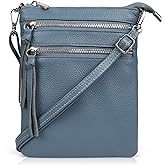 befen Small Genuine Leather Crossbody Purses for Women Trendy Travel Shoulder Handbags with Multiple Zipper Pockets