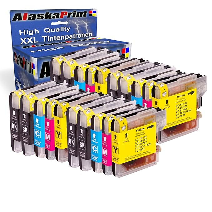 20x Druckerpatronen kompatibel für Brother LC-980 XL LC980 XL Brother DCP-145C DCP-163C DCP-165C DCP-167C DCP-185C DCP-195C D