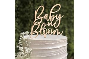 ZAIBIANHAO Baby in Bloom Cake Topper,Baby shower cake sign,Pregnancy Reveal, Baby shower Decorations,Birth Announcement, Custom Baby Cake Topper (bloom topper)