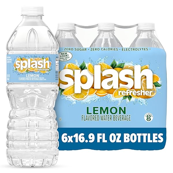 SPLASH REFRESHER FLAVORED WATER BOTTLES, LEMON FLAVOR –...
