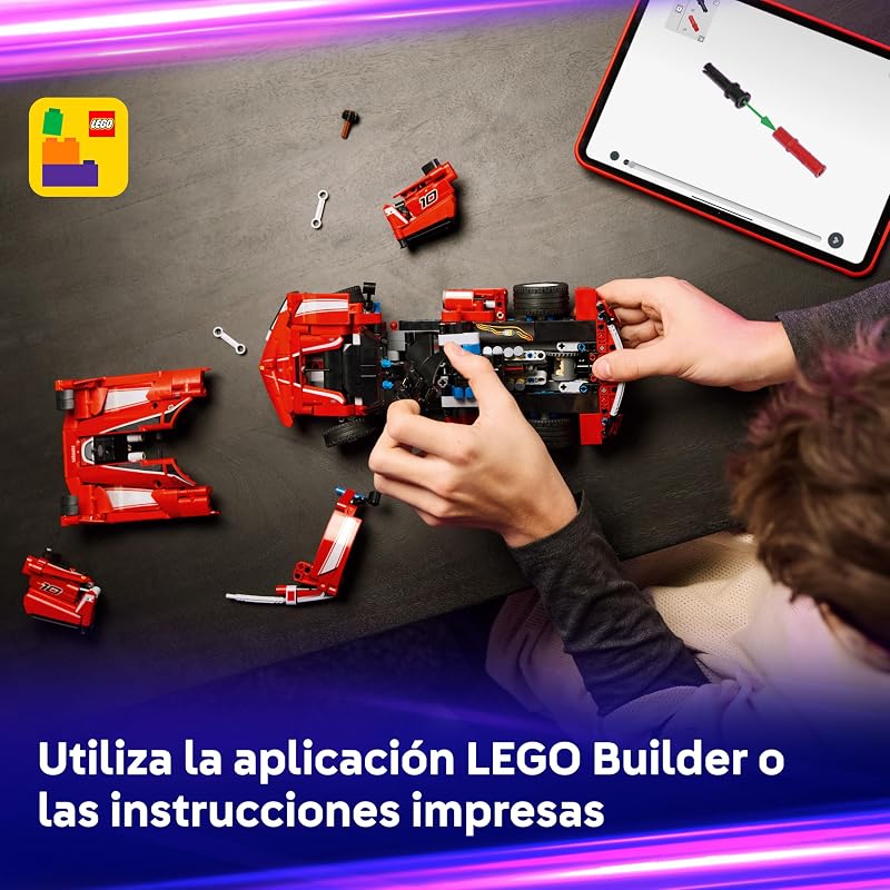Technic Ferrari FXX K - Modelo de Carro de Corrida de Brinquedo com Motor V12, Diferencial e Pistões Móveis - Presente para Meninos e Meninas 10+ Anos 42212